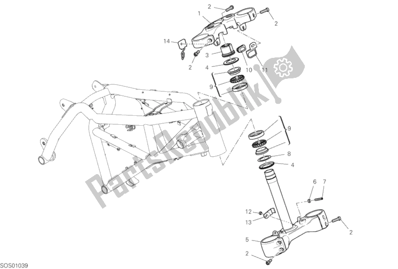 All parts for the 18a - Steering Assembly of the Ducati Scrambler 1100 PRO 2020